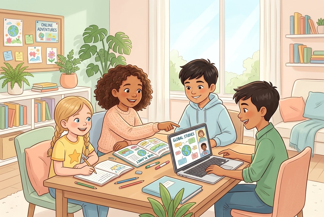 Students studying online